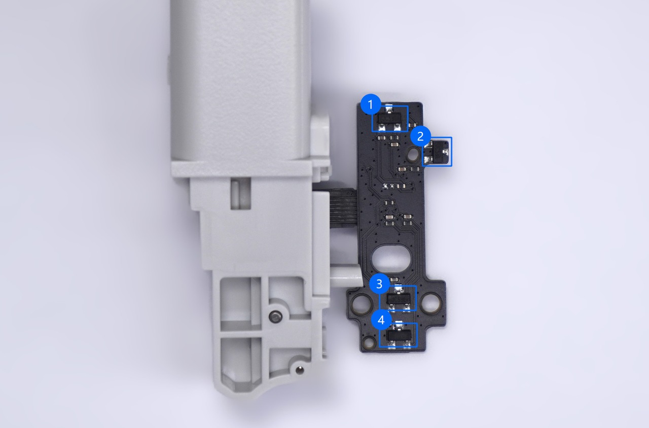 ภาพแสดงชุดเซนเซอร์ภายใน Filament Hub