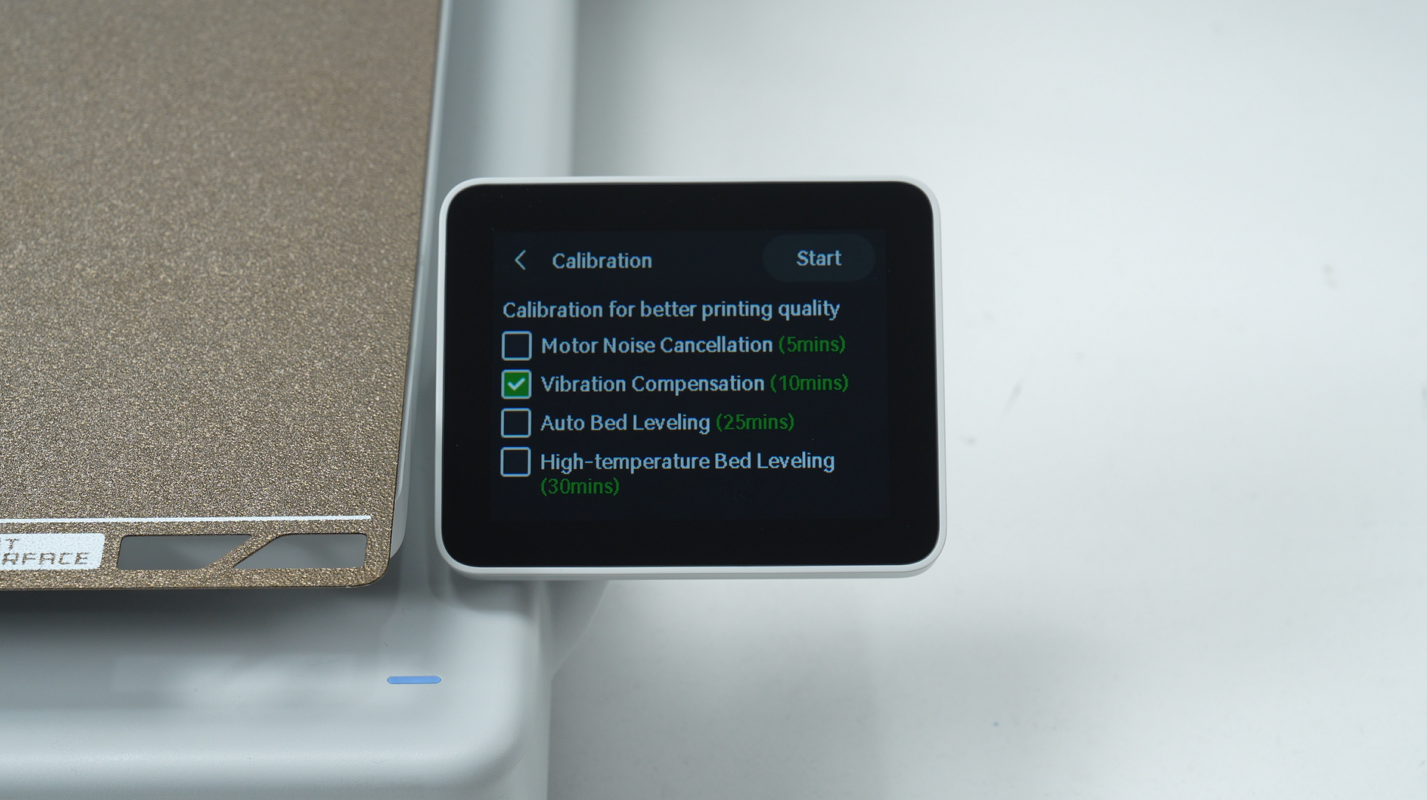 เลือก Vibration Compensation เพื่อทำ Calibration หลังหล่อลื่น