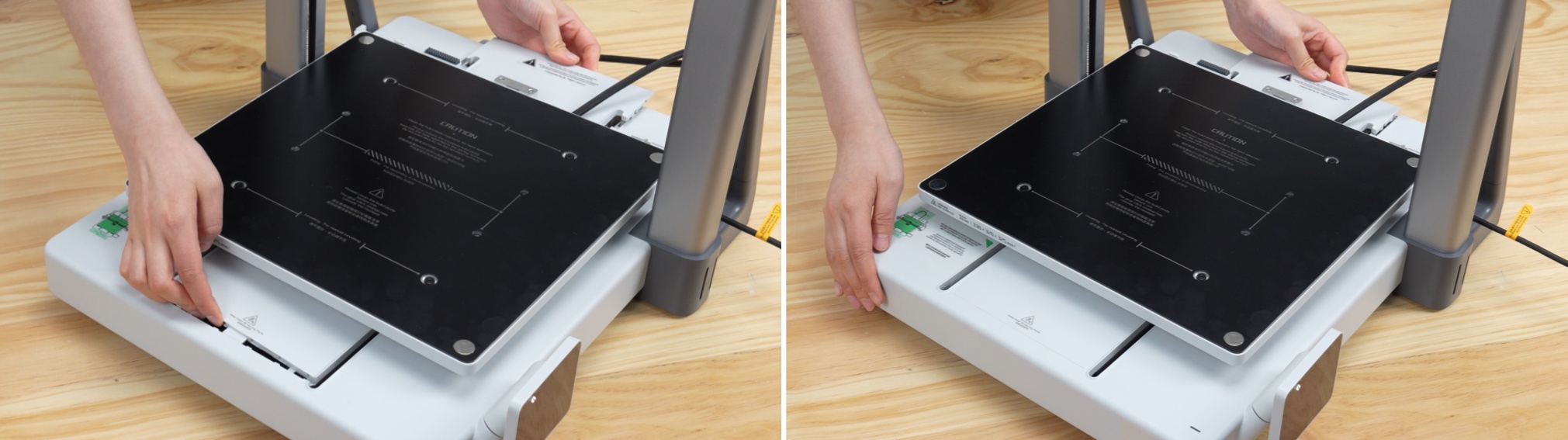 สอดเขี้ยวล็อกด้านหน้าของ Y-Axis Top Cover เข้ากับร่องติดตั้ง